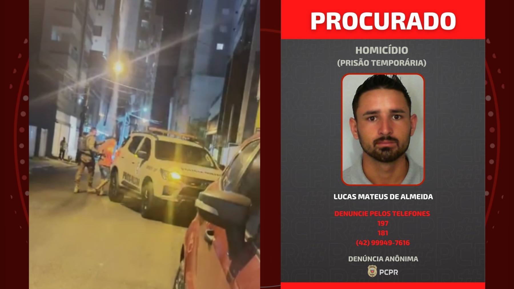 Procurado por matar motorista a tiros por briga de trânsito que aconteceu três meses antes no Paraná é preso no litoral de SC