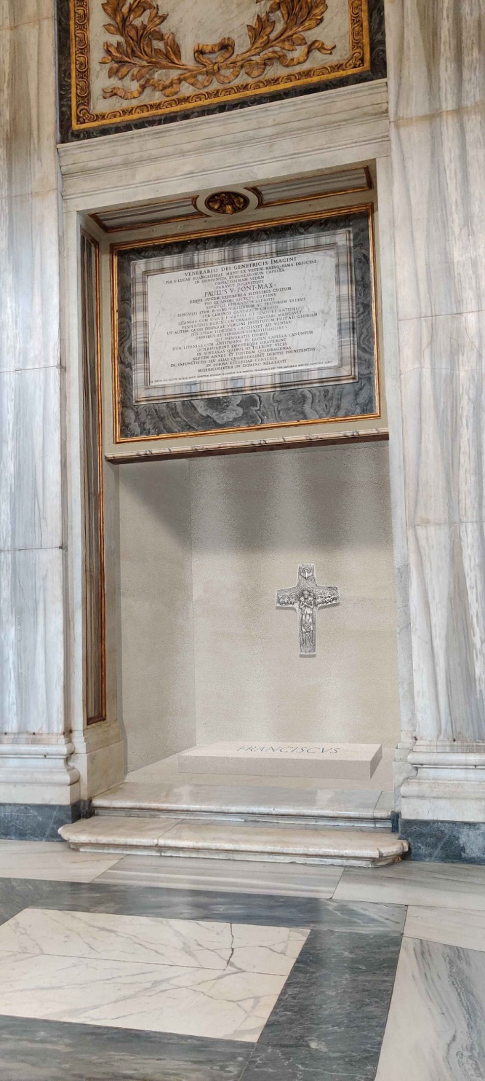 Projeto do túmulo do papa Francisco na Basílica Santa Maria Maior — Foto: Vatican News / Divulgação