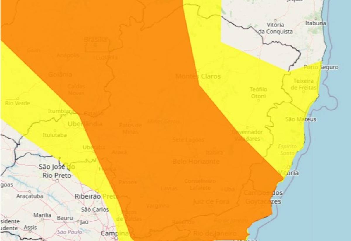 Minas lidera ranking do Inmet de chuva com 8 das 10 cidades mais chuvosas do país em 24 horas; veja lista
