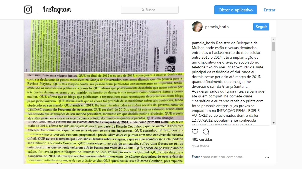 Ex-primeira-dama da PB Pâmela Bório tem fotos íntimas vazadas e diz que foi  alvo de hacker | Paraíba | G1
