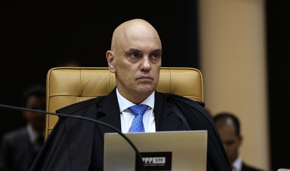 Alexandre de Moraes no plenário do STF, em imagem de 3 de abril de 2024 — Foto: Rosinei Coutinho/SCO/STF