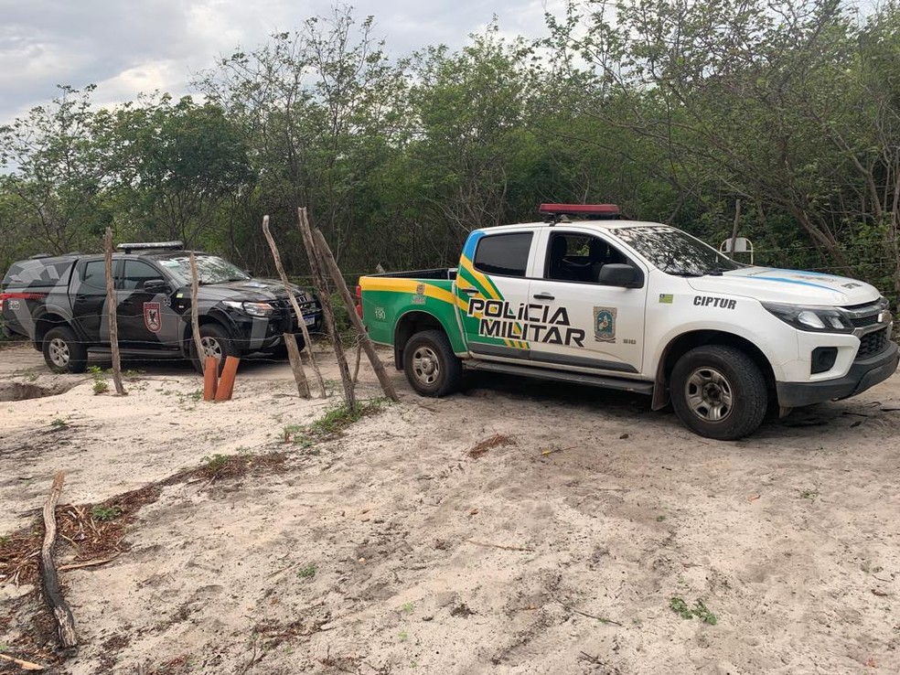 Viaturas da Polícia Militar do Piauí em Barra Grande, litoral do estado  — Foto: Divulgação/PMPI