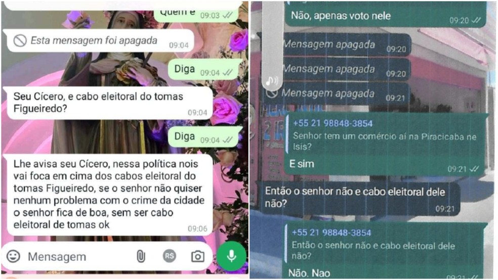 Apoiadores de Tomás Figueiredo, candidato à Prefeitura de Santa Quitéria em 2024, eram ameaçados pelo Comando Vermelho; objetivo era que o candidato apoiado pela facção, Braguinha, fosse o vencedor da disputa — Foto: Reprodução