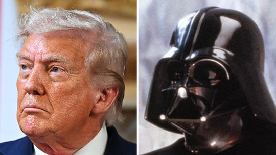 É #FAKE que Guarda Real britânica tocou para Trump a 'Marcha imperial', tema de Darth Vader em 'Star Wars' - Vídeo enganoso substituiu hino nacional americano por tema de vilão da saga. Conteúdo viralizou durante visita do presidente ao Reino Unido.