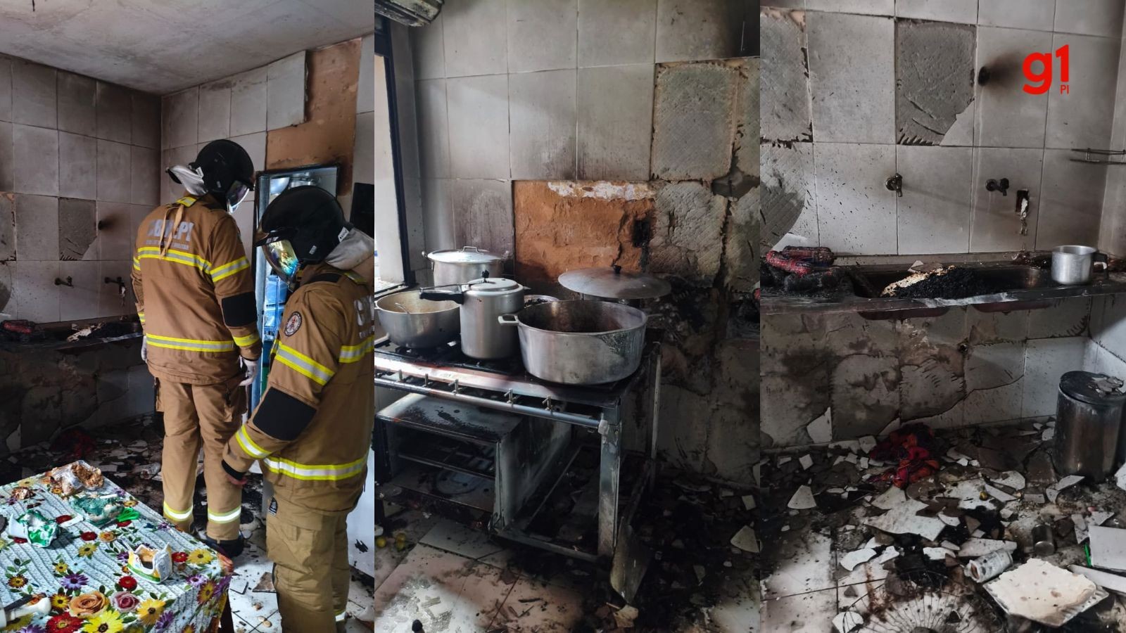 Crianças são evacuadas de escola durante incêndio causado por vazamento de gás no litoral do Piauí