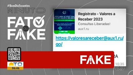 Link para suposto saque de dinheiro esquecido é desmentido no Fato ou Fake