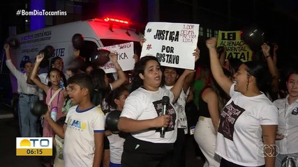 População pede justiça durante manifestação pela morte do menino Gustavo