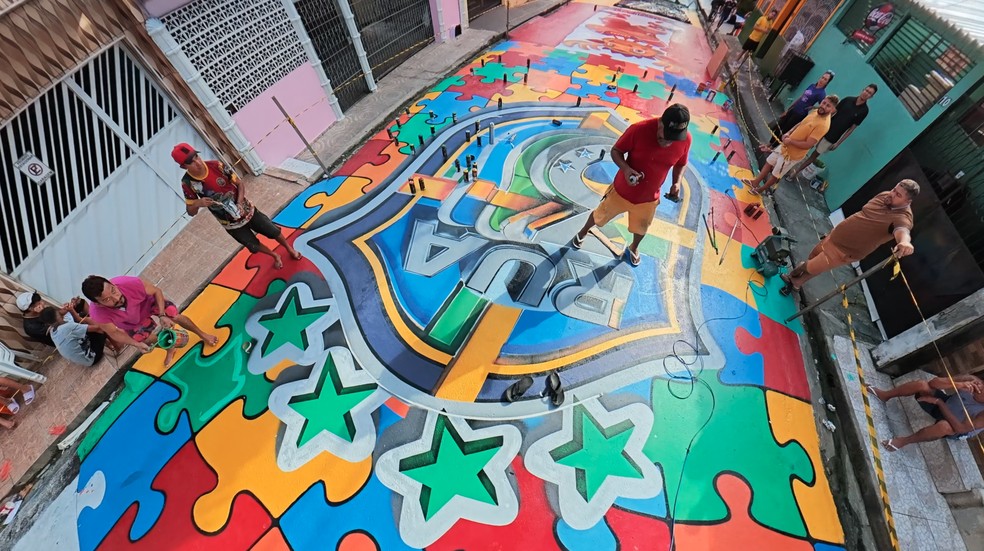 Decoração das ruas em Manaus viram atração turística — Foto: Reprodução/Rede Amazônica