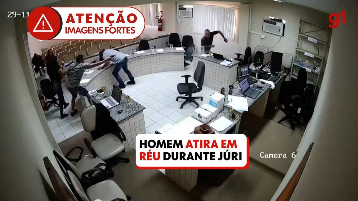 VÍDEO: homem interrompe júri, atira no assassino do pai e é preso em São José do Belmonte