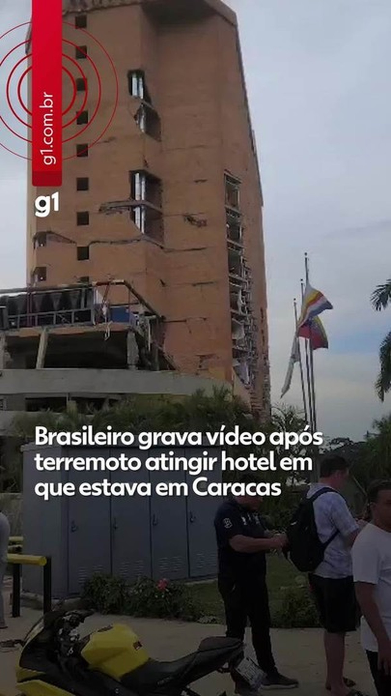 Tripulante da Gol grava vídeo logo após terremoto atingir hotel em que estava em Caracas; empresa diz que todos estão bem