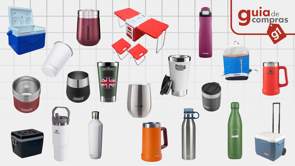 Tudo gelado: lista com garrafas, copos, caixas térmicas e até uma mochila  — Foto: g1