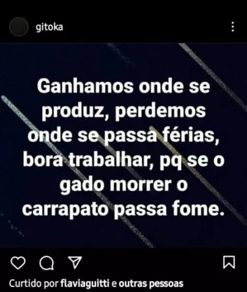 Post feito pelo perfil pessoal de Ângela Machado — Foto: Reprodução 