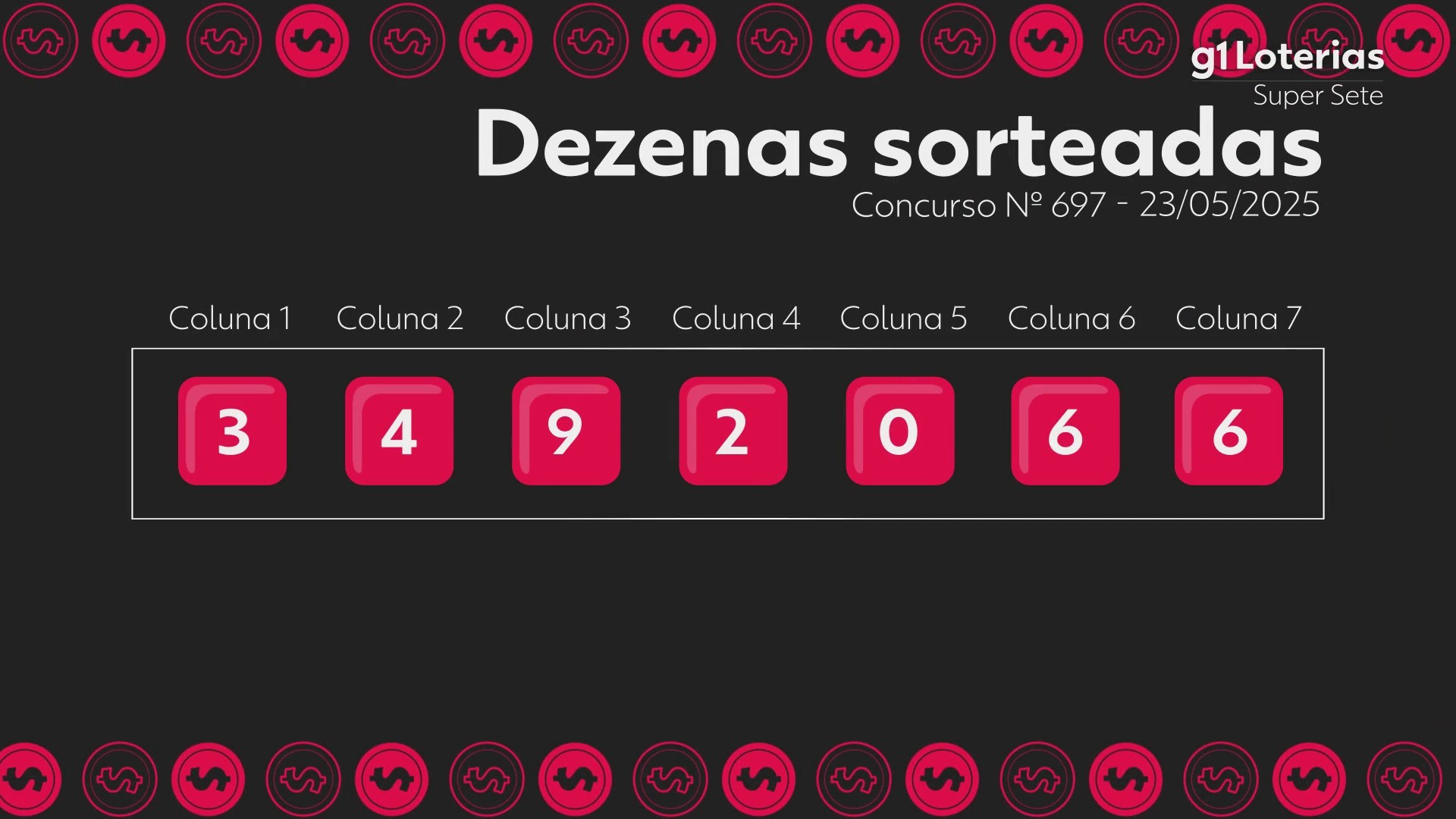 Super Sete: resultado do concurso 697