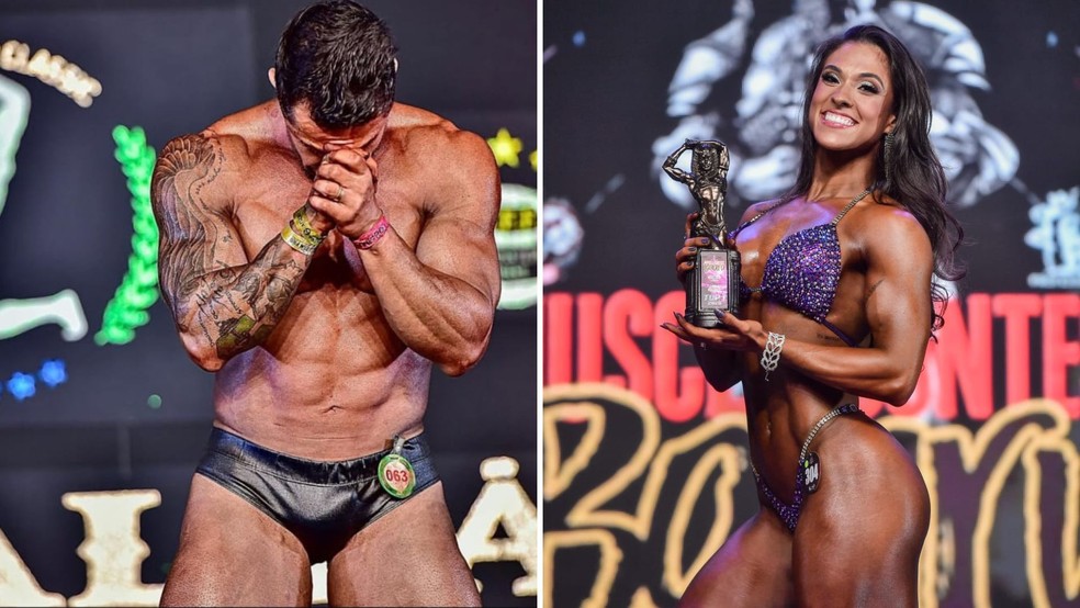 Casal de fisiculturistas competem e se preparam juntos para competições em Marília (SP) — Foto: Laura Bergo/Arquivo pessoal