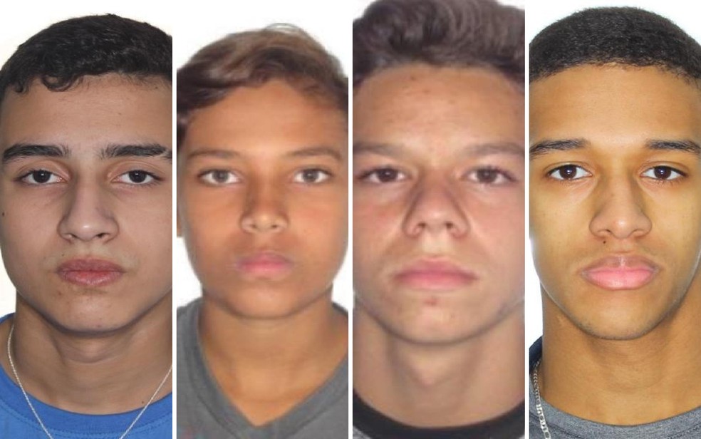 Pedro Henrique Souza Saraiva, João Pedro de Oliveira Reis, Hugo dos Santos Aliberti Dias e Matheus Jesus Eugênio dos Santos morrem no acidente entre ônibus e carreta em Nuporanga, SP — Foto: Foto: Reprodução/EPTV