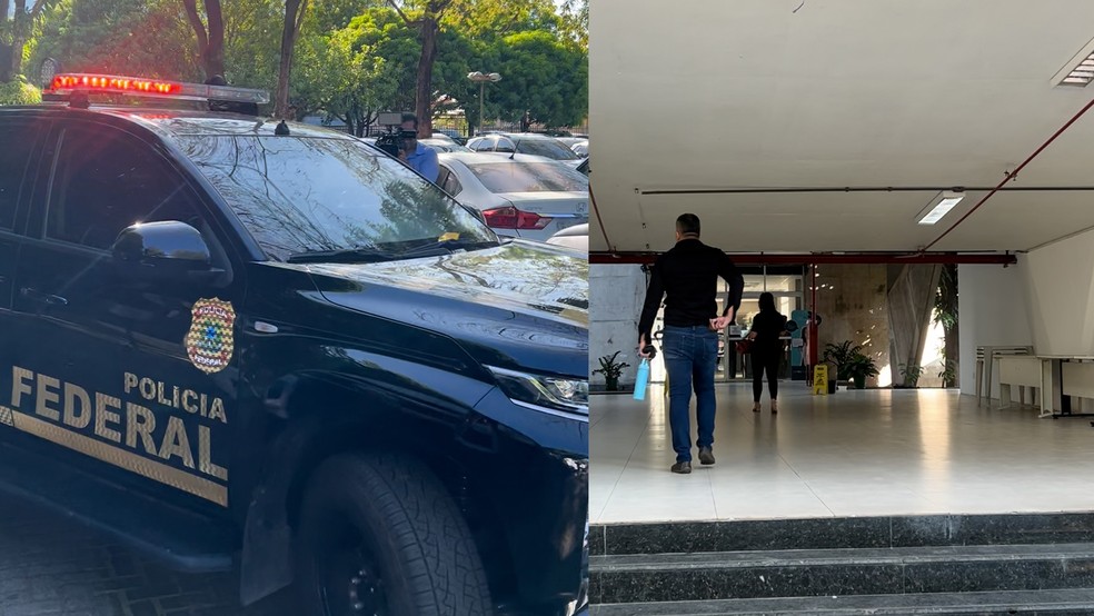 PF cumpre mandado de busca e apreensão na Secretaria de Saúde do Piauí — Foto: Reprodução/Montagem g1