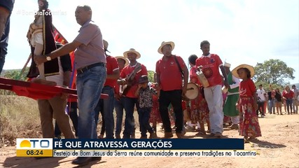Festejo de Bom Jesus da Serra reúne fiéis em Taquaruçu Grande