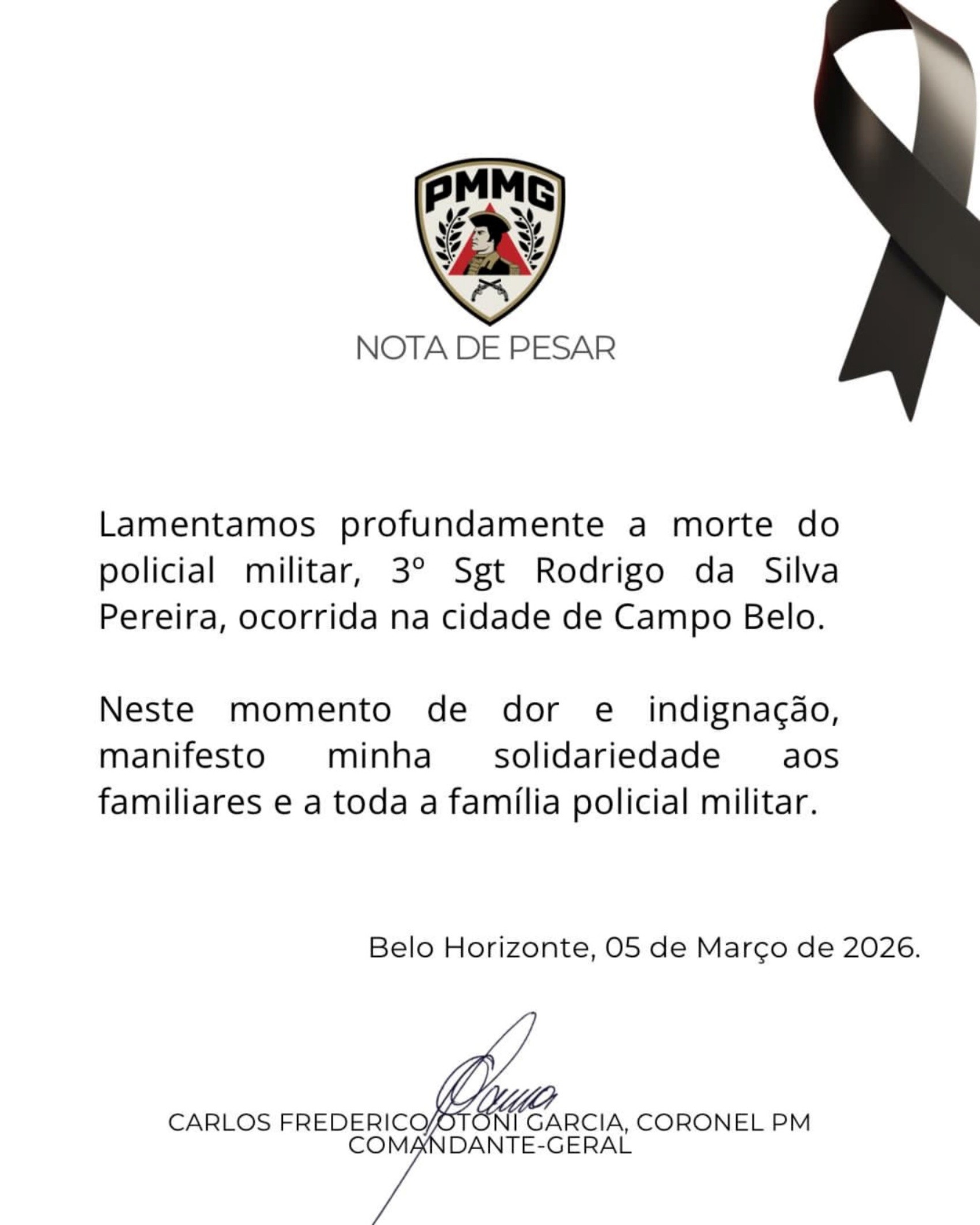 Sargento da PM é morto a tiros ao chegar em casa em MG; dois suspeitos morrem em operação