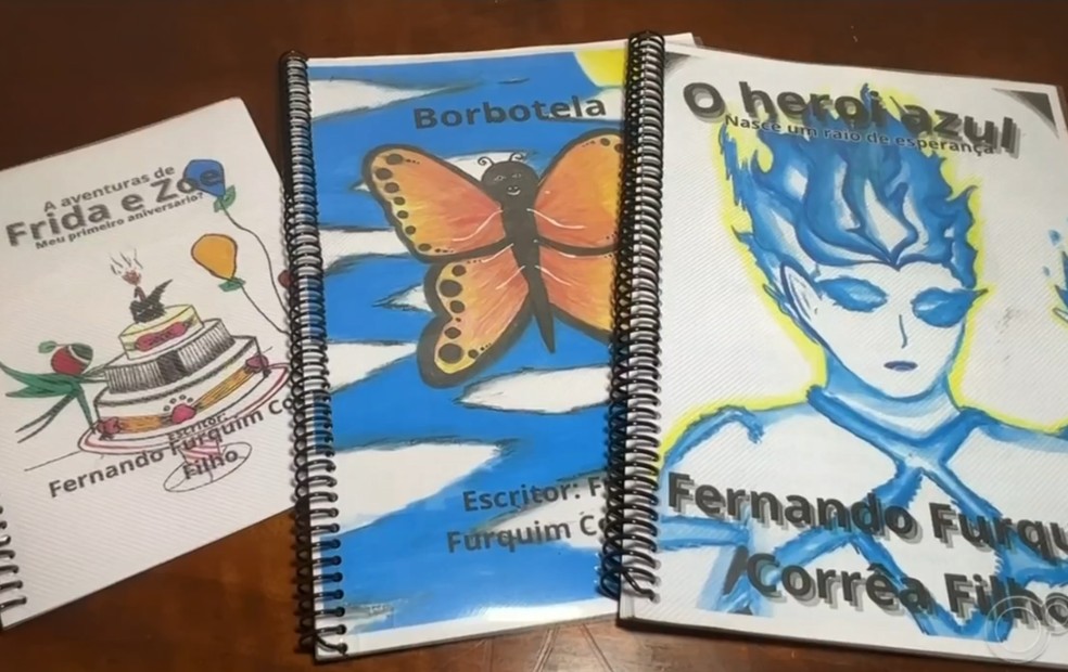 Livros escrito por Fernando, em Araçatuba (SP) — Foto: Reprodução/TV TEM