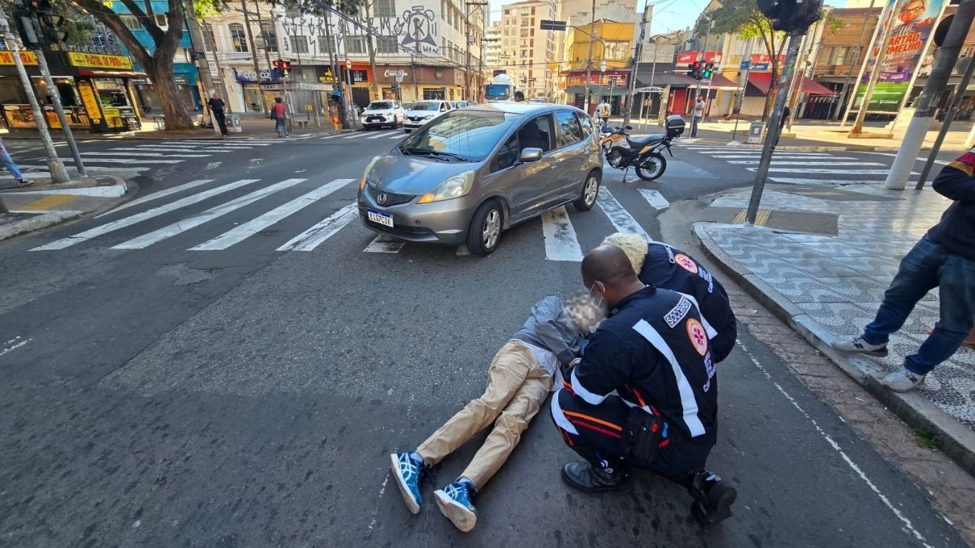 Idoso de 86 anos é atropelado na faixa de pedestres no Centro de Campinas