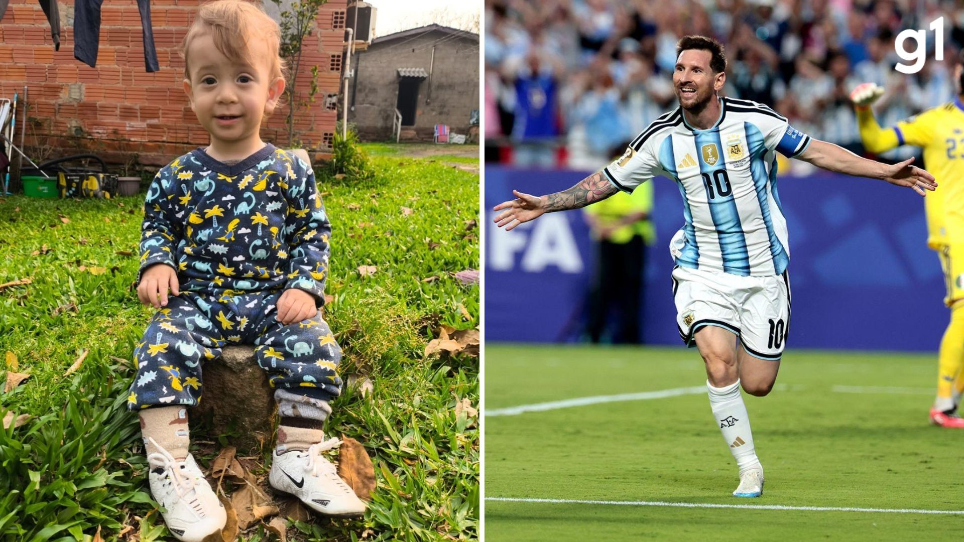 'Meu nome é Lionel Messi': xará de 2 anos do craque já joga futebol, comemorou gols contra Argélia e estranha quando narrador fala seu nome