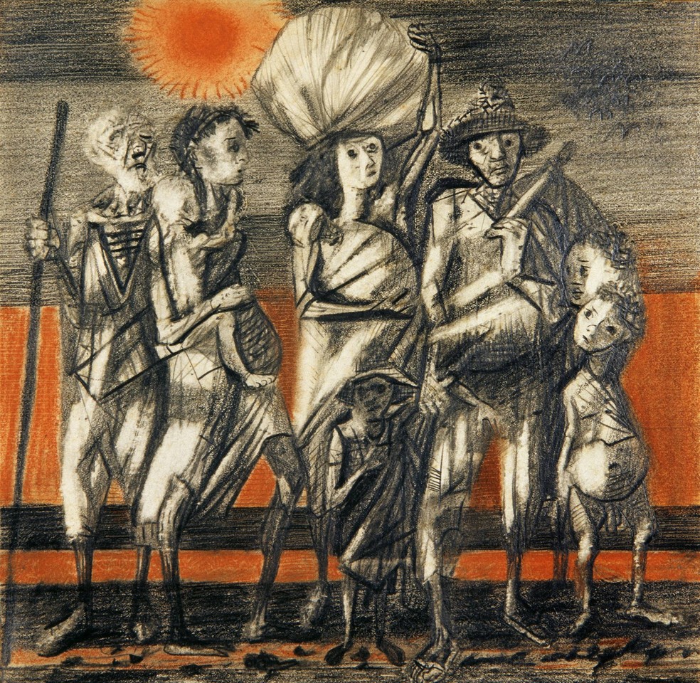 Quadro 'Retirantes' (1955), de Candido Portinari  — Foto: Acervo Projeto Portinari®