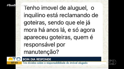 Telespectadores questionam advogado sobre responsabilidade de imóveis alugados