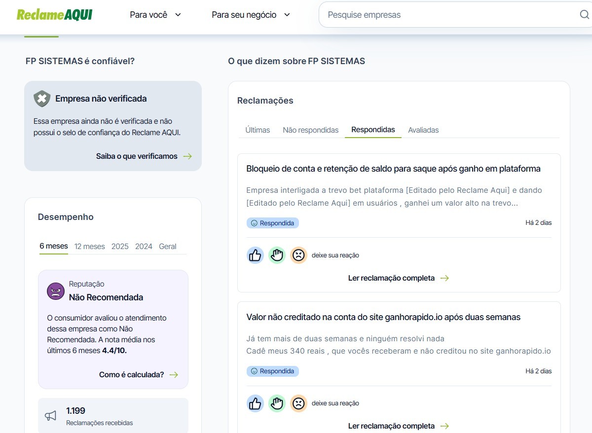 Apostadores de plataformas ilegais recorreram ao Reclame Aqui após bloqueio de saques, diz MPRJ 