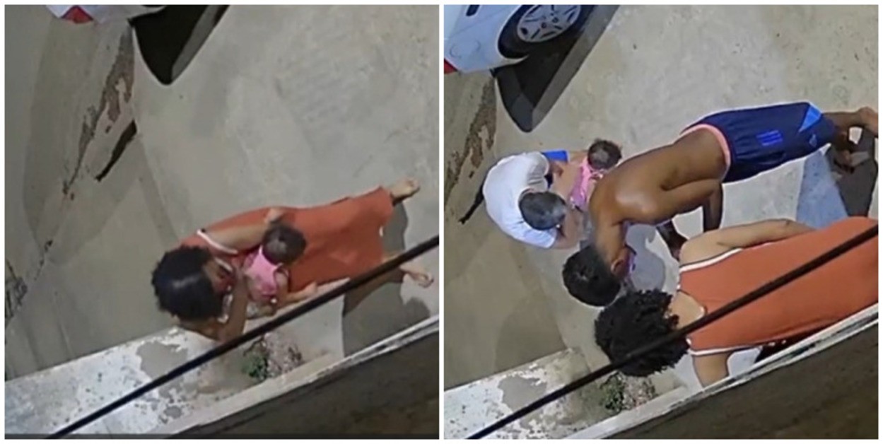 VÍDEO: Com bebê engasgada, mãe bate no portão da casa de policial gritando por socorro em MG