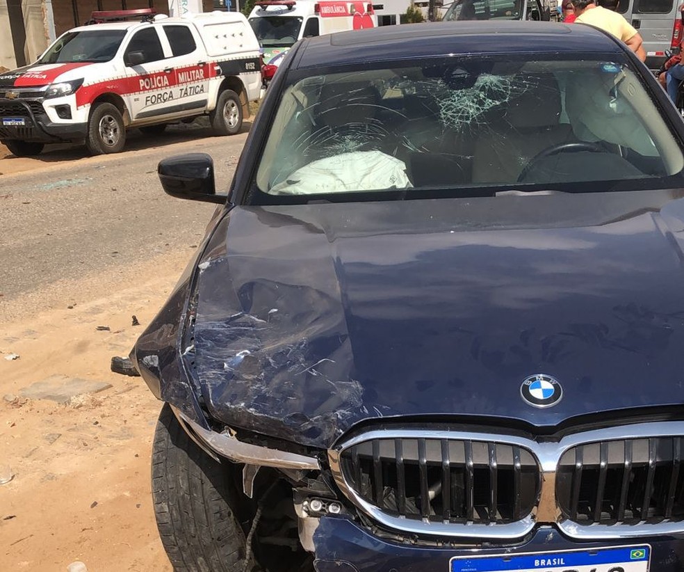 Maike José dirigia carro de luxo em alta velocidade, segundo Polícia Militar — Foto: Reprodução/TV Paraíba