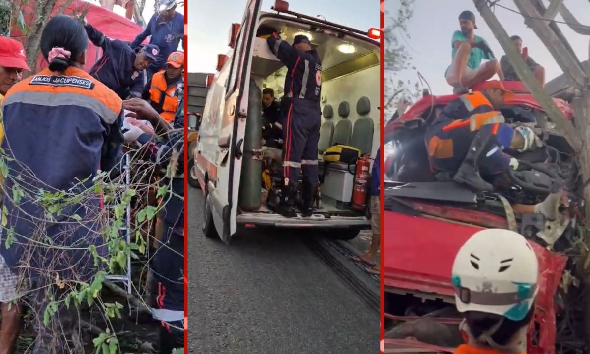 Motorista fica preso às ferragens após colisão entre duas carretas no interior da Bahia