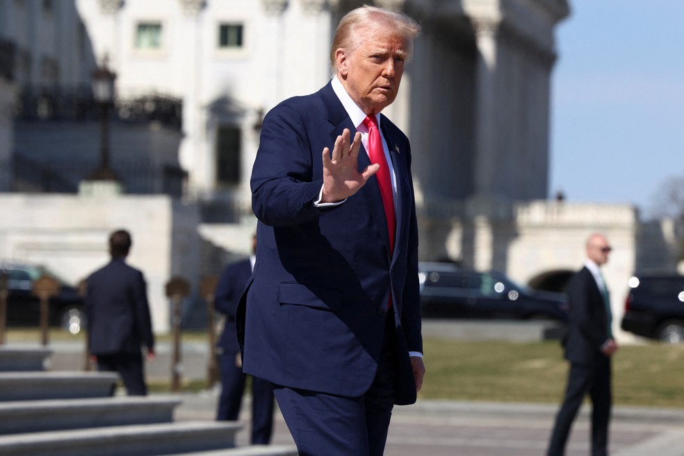 Trump durante evento na Casa Branca — Foto: Evelyn Hockstein/Reuters