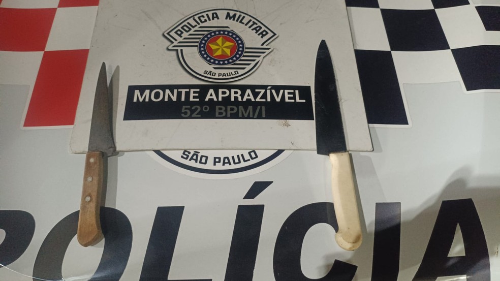 Homem é preso suspeito de golpear o pai com faca em Monte Aprazível (SP) — Foto: Divulgação / Polícia Militar