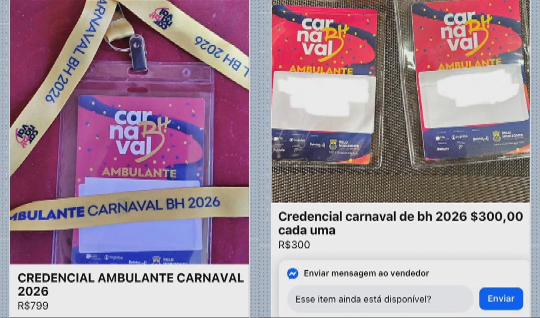 Credenciais de ambulantes do Carnaval de BH são vendidas ilegalmente nas redes sociais