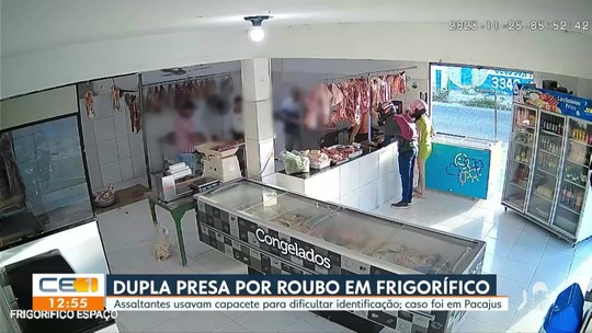 Dupla é presa suspeita de roubar frigorífico em Pacajus - Programa: CETV 1ª Edição - Fortaleza 