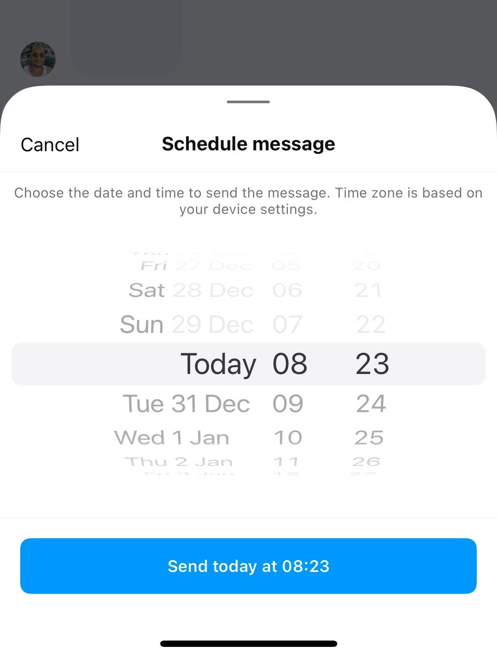 Instagram permitiu neste ano o agendamento de mensagens diretas. — Foto: Reprodução/Instagram