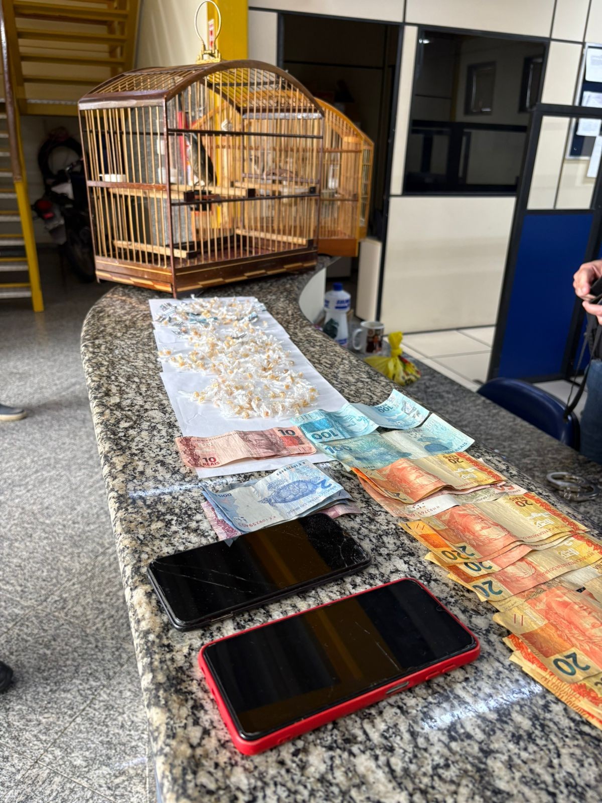 Homem é preso com 1 mil pedras de crack e pássaros silvestres em Quatis