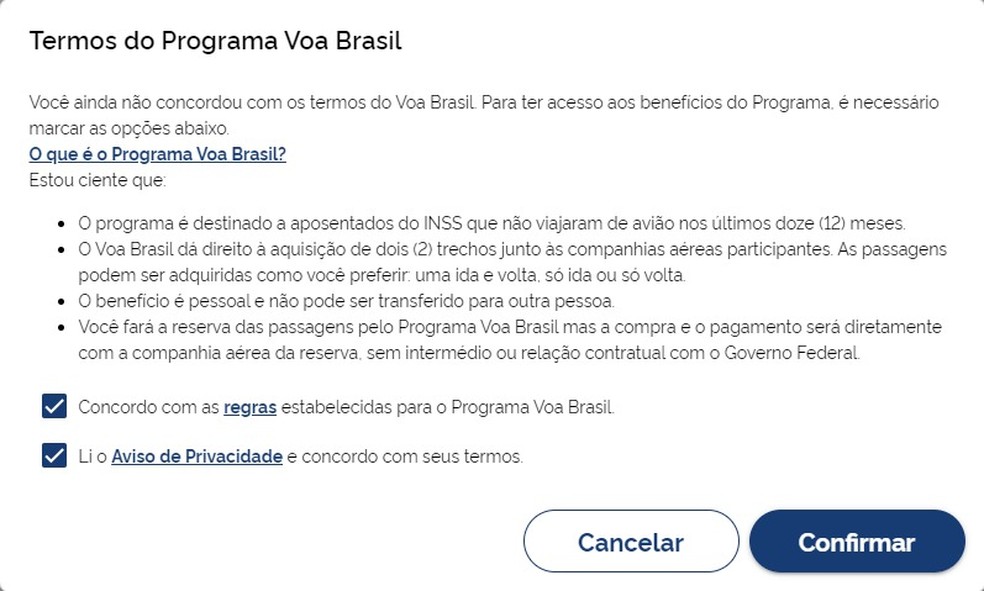 Passo a passo do Voa Brasil — Foto: Reprodução/Voa Brasil