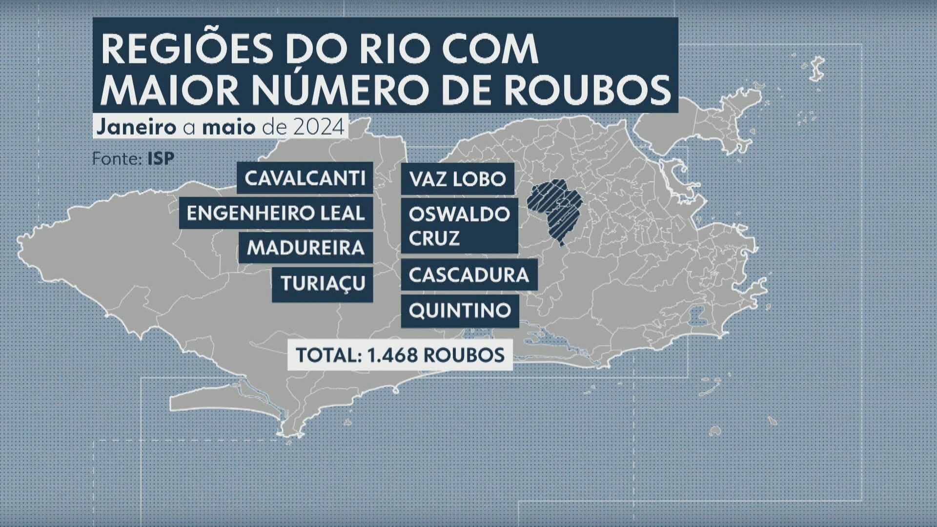 Veja os bairros onde há maior incidência de roubos no Rio