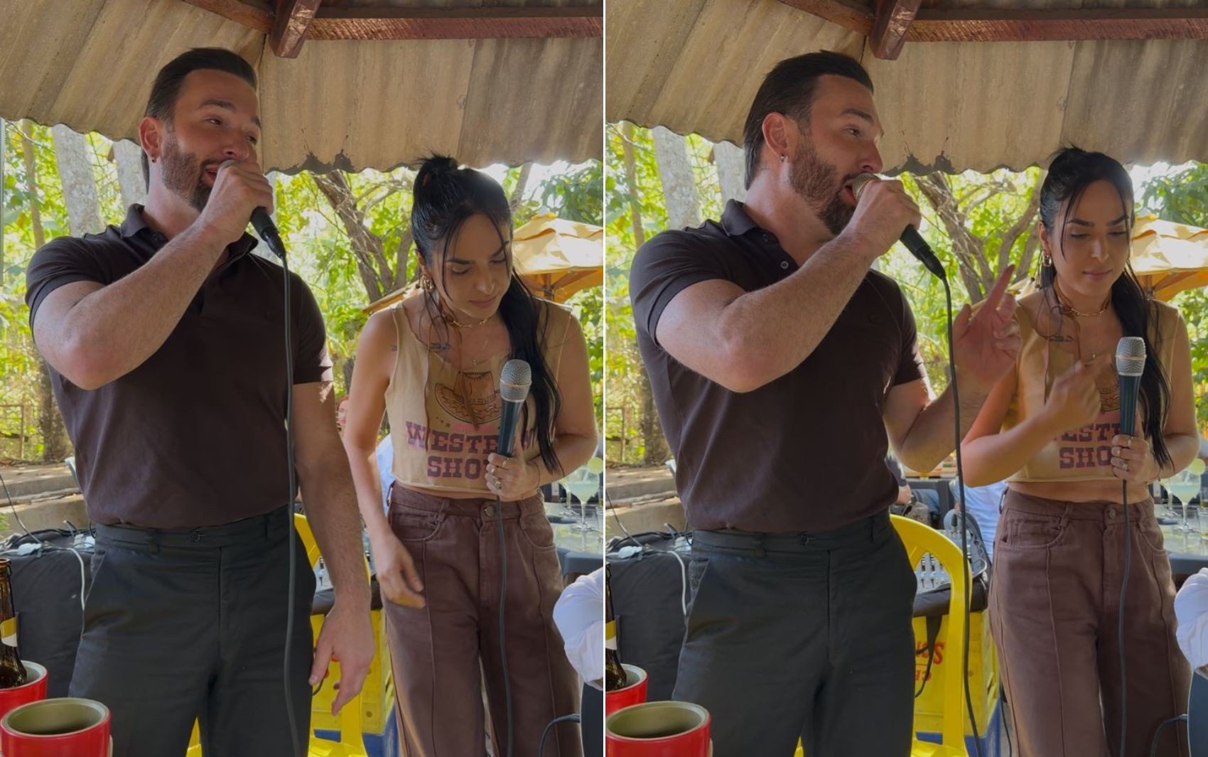 Diego Hypolito impressiona ao cantar sertanejo em pesque-pague de Goiânia; vídeo