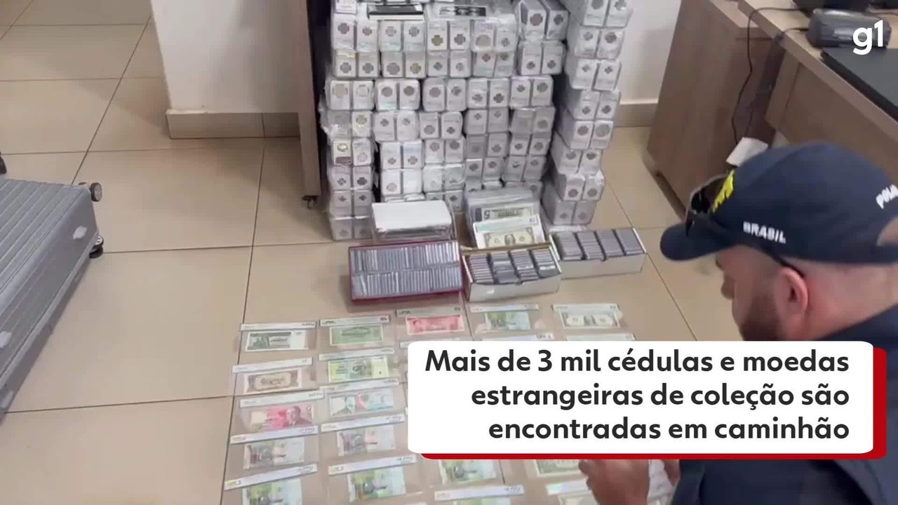 Mais de 3 mil cédulas e moedas estrangeiras de coleção são encontradas em baú de caminhão no Paraná