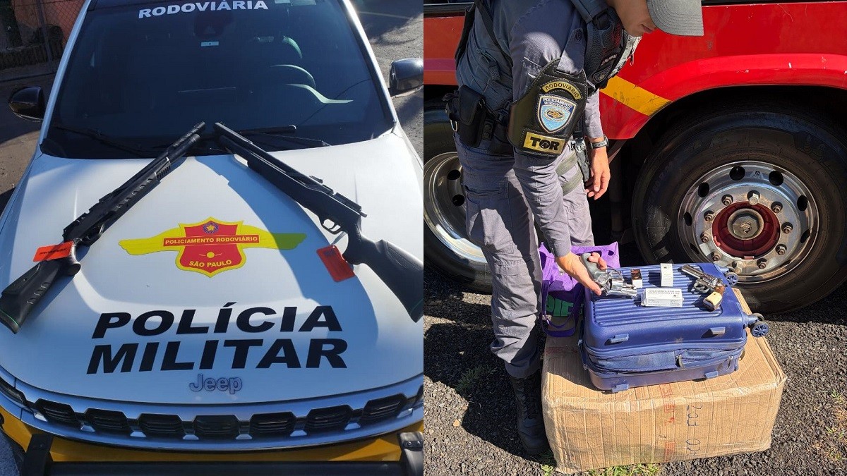 Polícia Rodoviária apreende armas e anabolizantes durante operação na SP-310 em Rio Preto