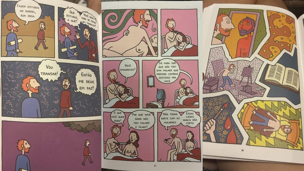 Tirinhas mostram Van Gogh fazendo sexo e sugerindo fazer estudo no bordel — Foto: Montagem/g1