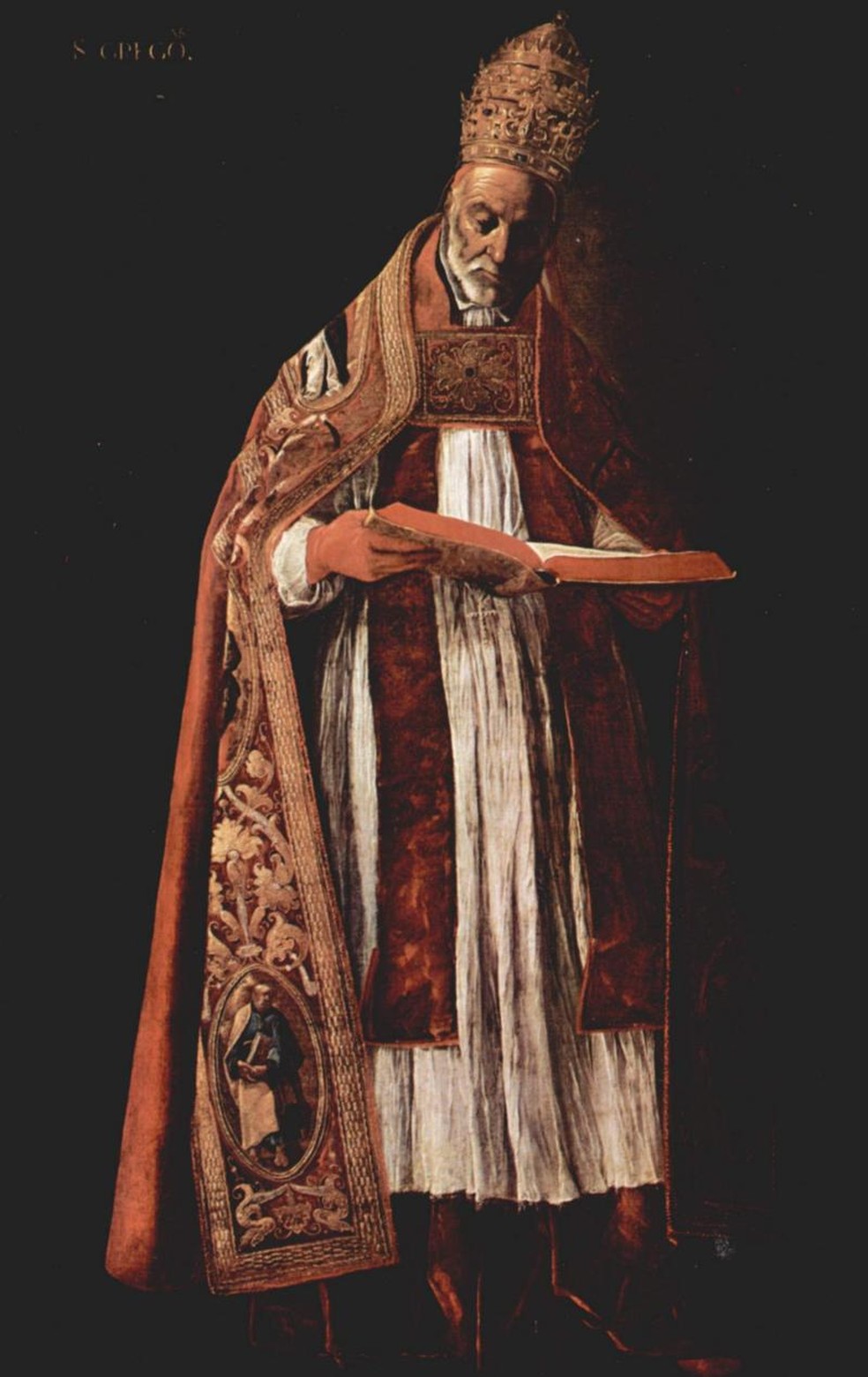 Papa Gregório, em imagem pintada por Francisco de Zurbarán. — Foto: Domínio público