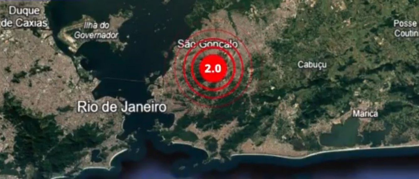 São Gonçalo registra tremor de terra de magnitude 2.0 