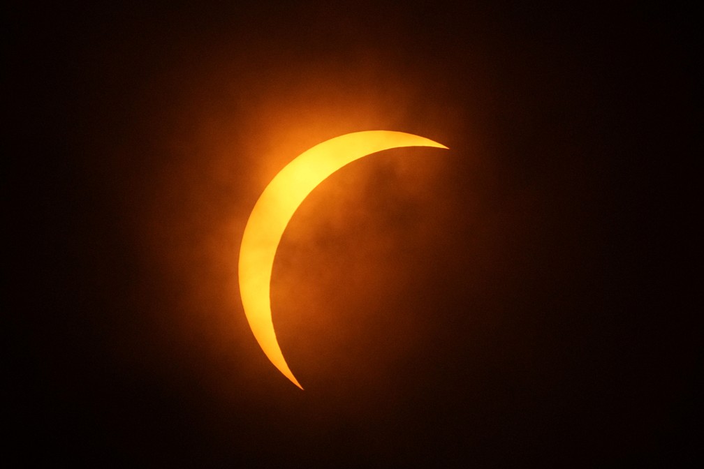 Eclipse solar no Texas — Foto: Eric Gay/AP Photo