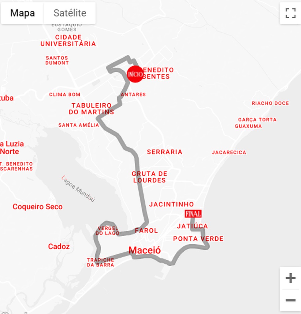 Trajeto caravana coca-cola em Maceió — Foto: Reprodução