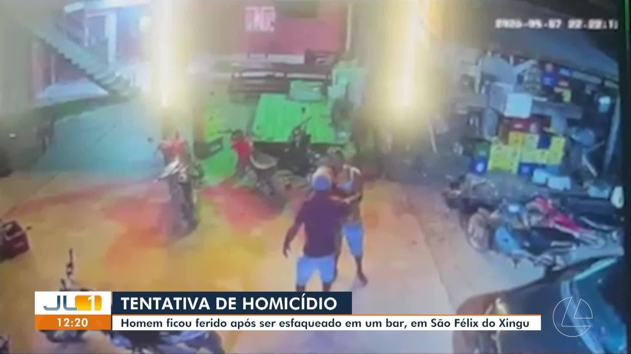 Câmera flagra tentativa de homicídio que deixou homem ferido em bar de São Félix do Xingu, no PA