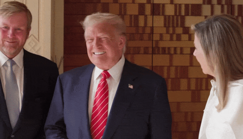 VÍDEO: Rainha dos Países Baixos 'imita' Trump durante encontro