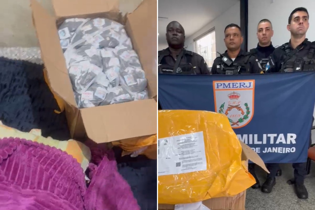 Vídeo mostra apreensão de encomenda com 1.811 pinos de cocaína em Itaperuna